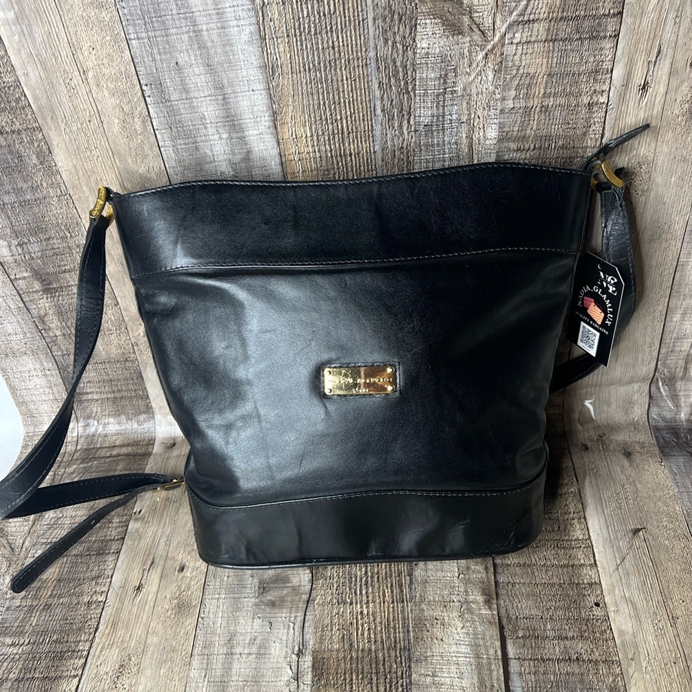 Vintage Pascal Morabito Paris France Black Pebbled Leather Crossbody Shoulder ba